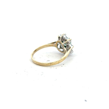 9ct yellow gold ring in size J with a smooth finish, unbranded, available in a classic design for elegant wear.