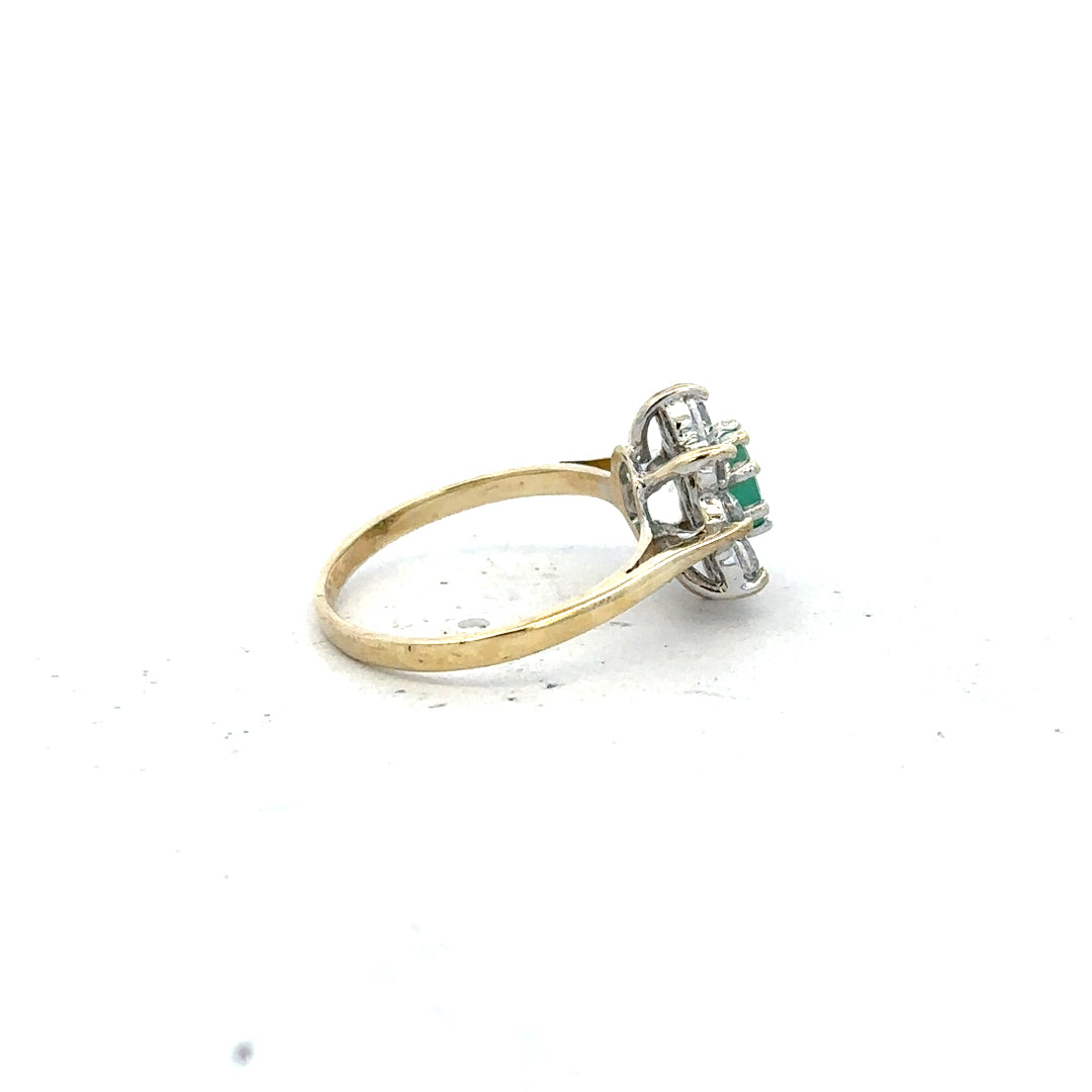 9ct yellow gold ring in size J with a simple band design, unbranded, featuring a smooth and polished finish.
