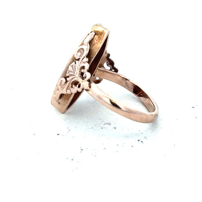 9ct yellow gold ring in size J, featuring a smooth band and polished finish, unbranded jewelry accessory.