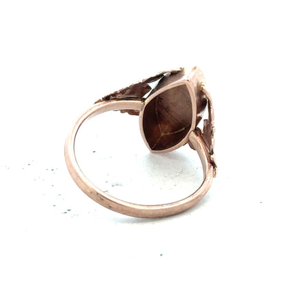 9ct yellow gold ring in size J with a smooth band, unbranded, showcasing its polished finish and classic design.