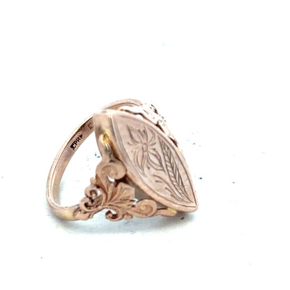 9ct yellow gold ring in size J with a smooth band, unbranded, showcasing a classic and elegant jewelry design.