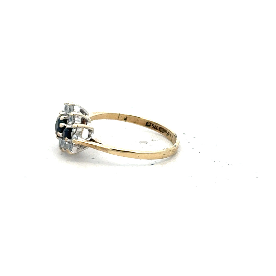 9ct yellow gold ring size J1/2, unbranded, showcasing a smooth polished band with a classic design.
