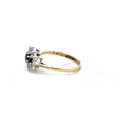 9ct yellow gold ring size J1/2, unbranded, showcasing a smooth polished band with a classic design.