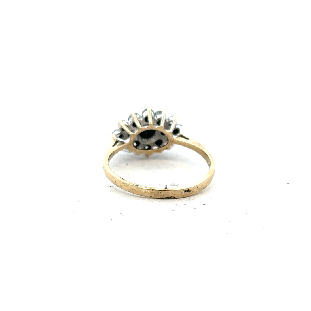 9ct yellow gold ring size J1/2 with a smooth band, unbranded jewelry accessory for women.