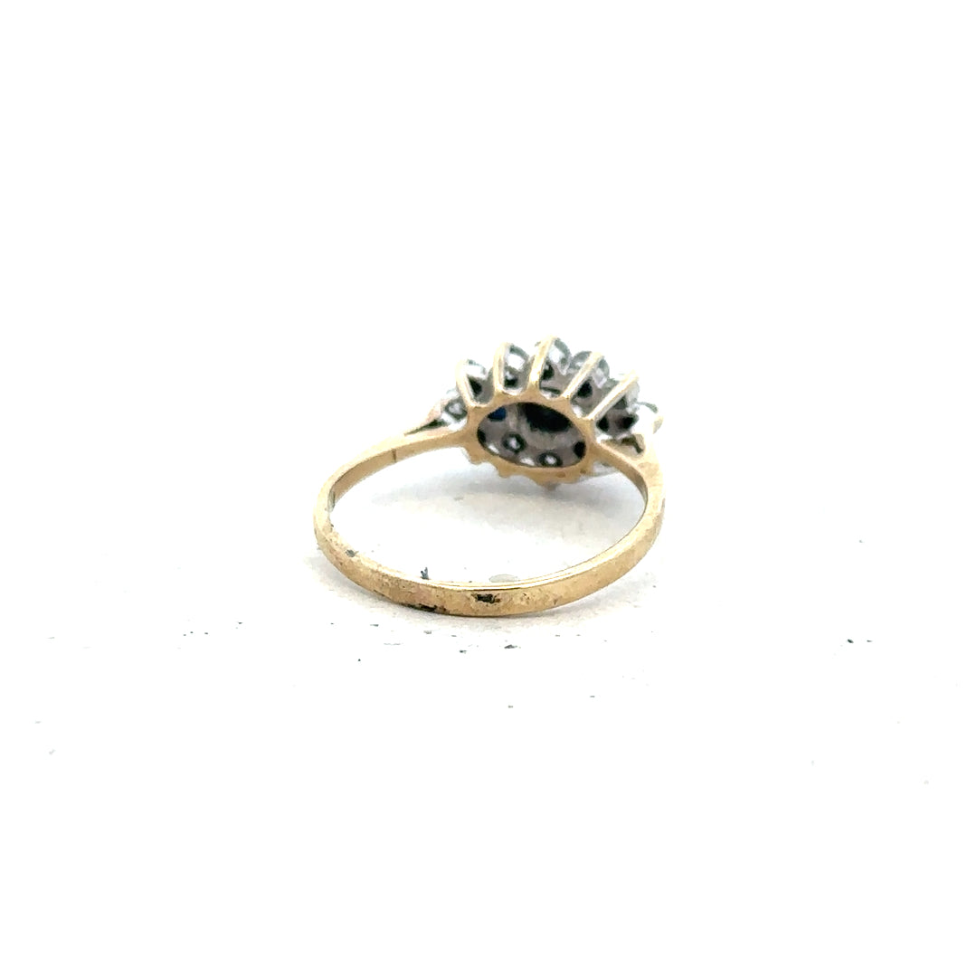9ct yellow gold ring in size J1/2 with a smooth, polished finish, unbranded jewelry.