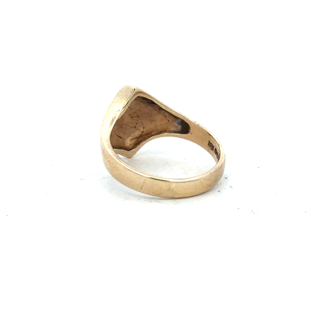 Yellow gold ring in size K, unbranded 9ct gold jewelry with a smooth, polished band perfect for everyday wear.