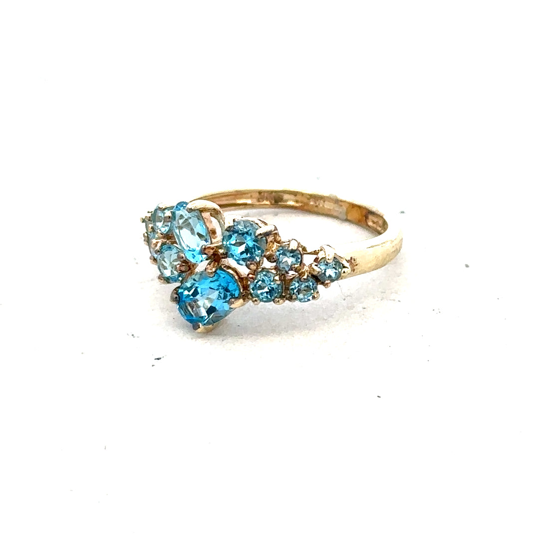 9ct yellow gold ring size K with smooth band, unbranded jewelry, showcasing a classic design and polished finish.