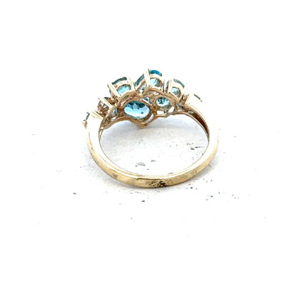 9ct yellow gold ring in size K with a smooth band, unbranded, showcasing its shiny finish and elegant design.