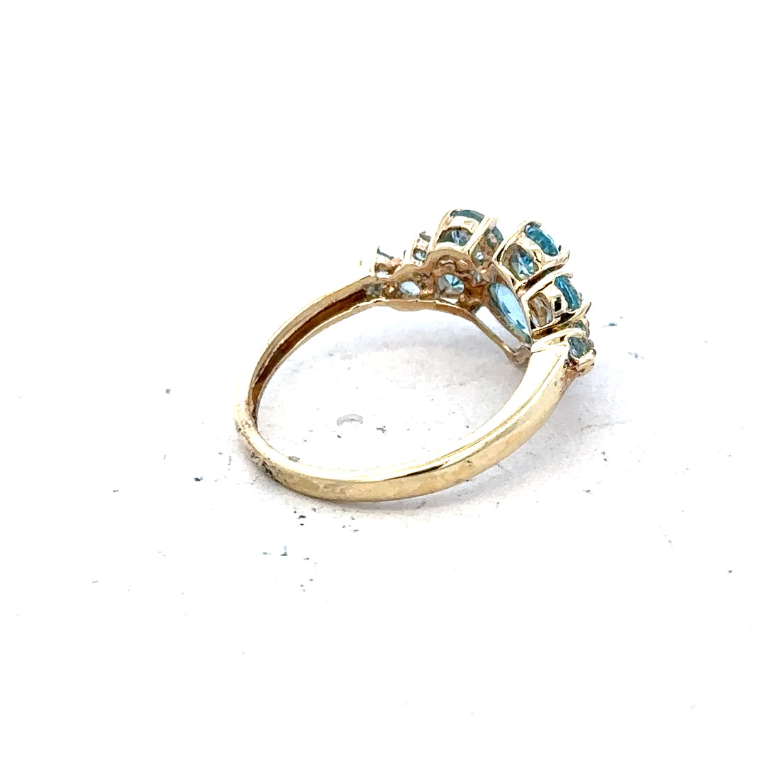 9ct yellow gold ring in size K with a simple, elegant band, unbranded jewelry showcasing classic gold craftsmanship.