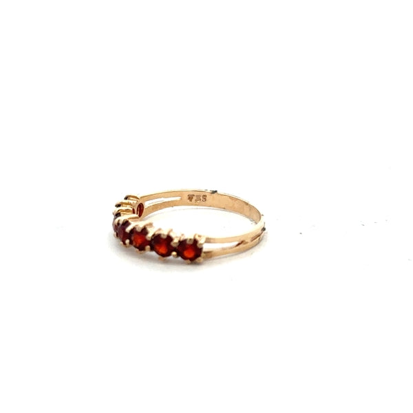 9ct yellow gold ring in size K1/2 with a smooth band, unbranded jewelry, showcasing a classic design on a white background.