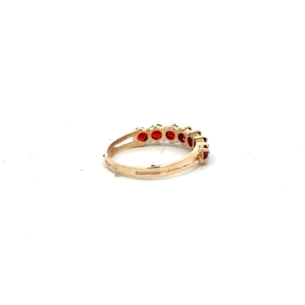 9ct yellow gold ring size K1/2 with a smooth band, unbranded, shown from a side view in this product image.