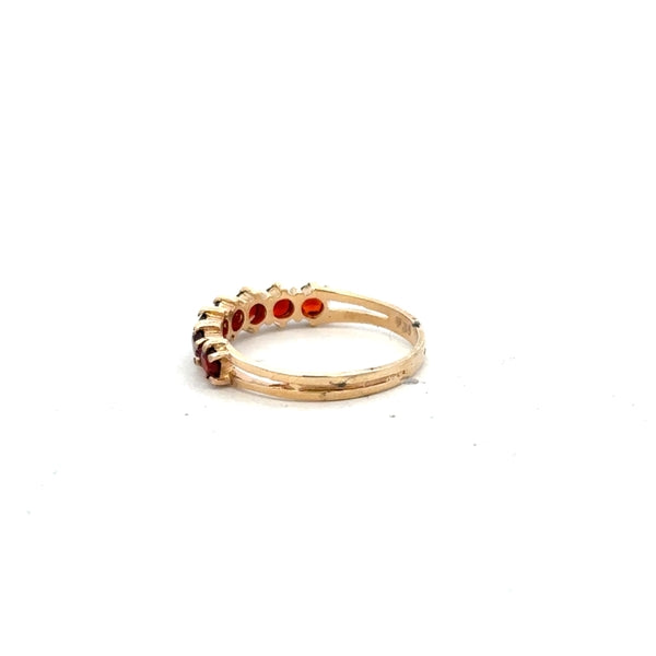 9ct yellow gold ring size K1/2 with a simple band design, unbranded, shown from a front view.