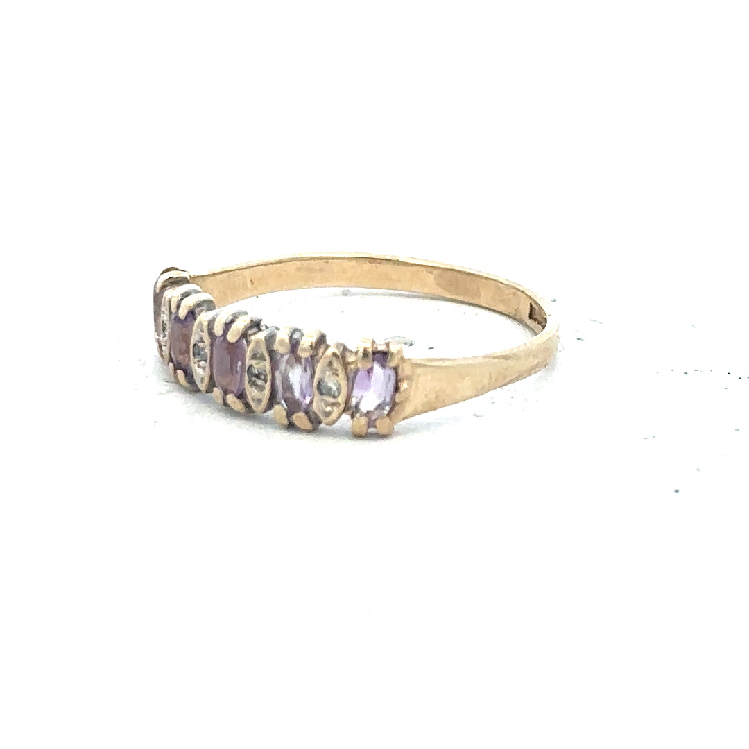 9ct yellow gold ring in size K1/2 with a smooth, polished finish, unbranded, showcased on a plain background.
