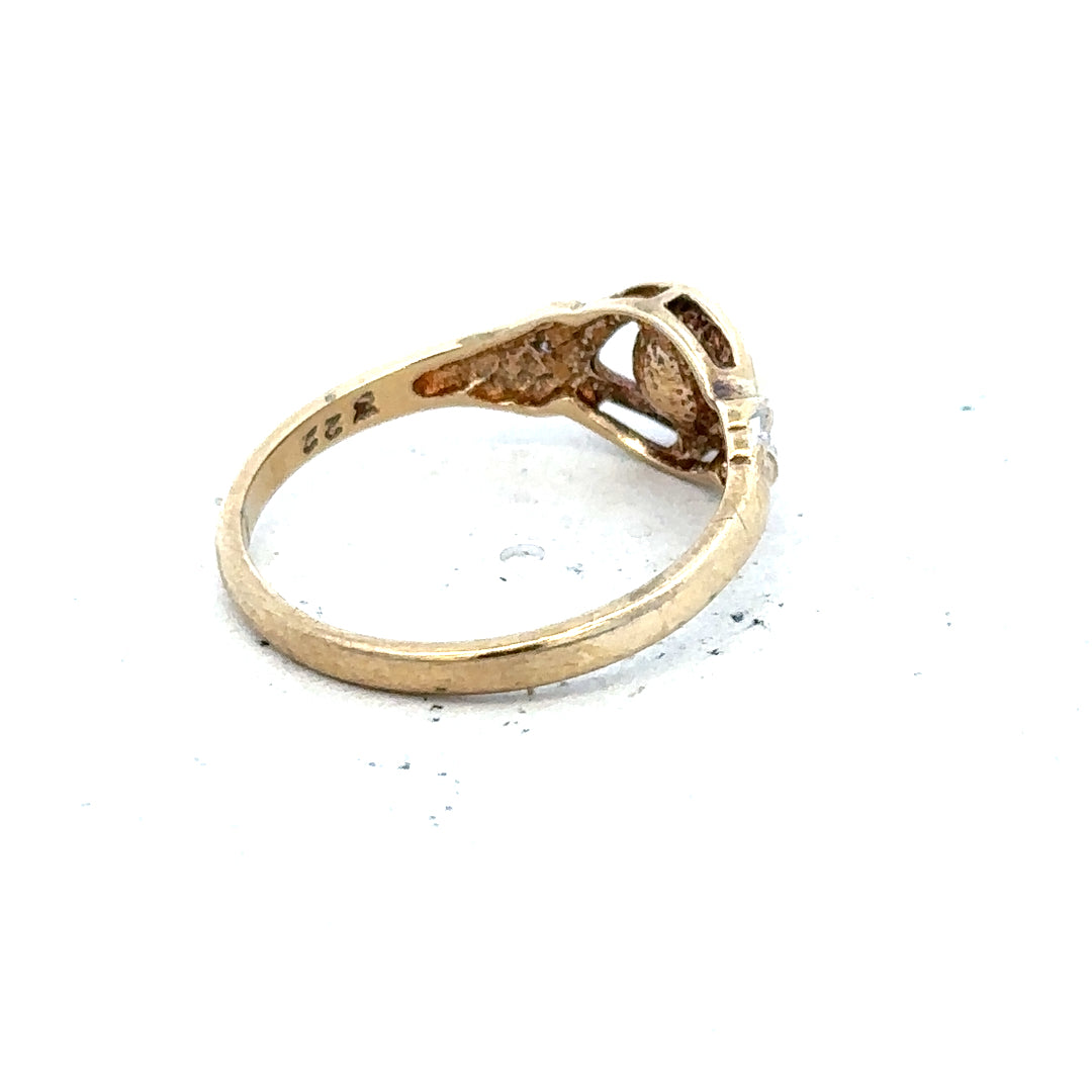9ct yellow gold ring size K1/2 with a smooth band, unbranded jewelry, showcasing a polished finish and classic design.