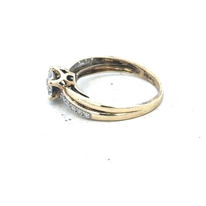9ct yellow gold ring in size L with a smooth band, unbranded jewelry piece.