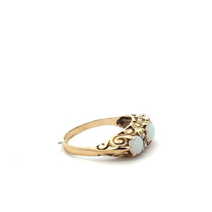 9ct yellow gold ring in size L with a smooth band, unbranded jewelry piece displayed on a plain background.