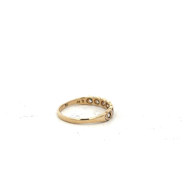 9ct yellow gold ring in size L with a smooth band, unbranded jewelry, showcasing a polished finish and classic design.