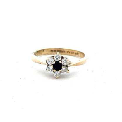 9ct yellow gold ring in size L, featuring a simple band design, unbranded jewelry item with a polished finish.