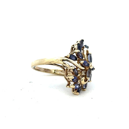 9ct yellow gold ring in size L, featuring a simple band design, unbranded, shown on a plain background.