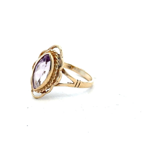 9ct yellow gold ring in size L with a simple band design, unbranded jewelry shown on a plain background.