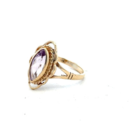 9ct yellow gold ring in size L with a simple band design, unbranded jewelry shown on a plain background.