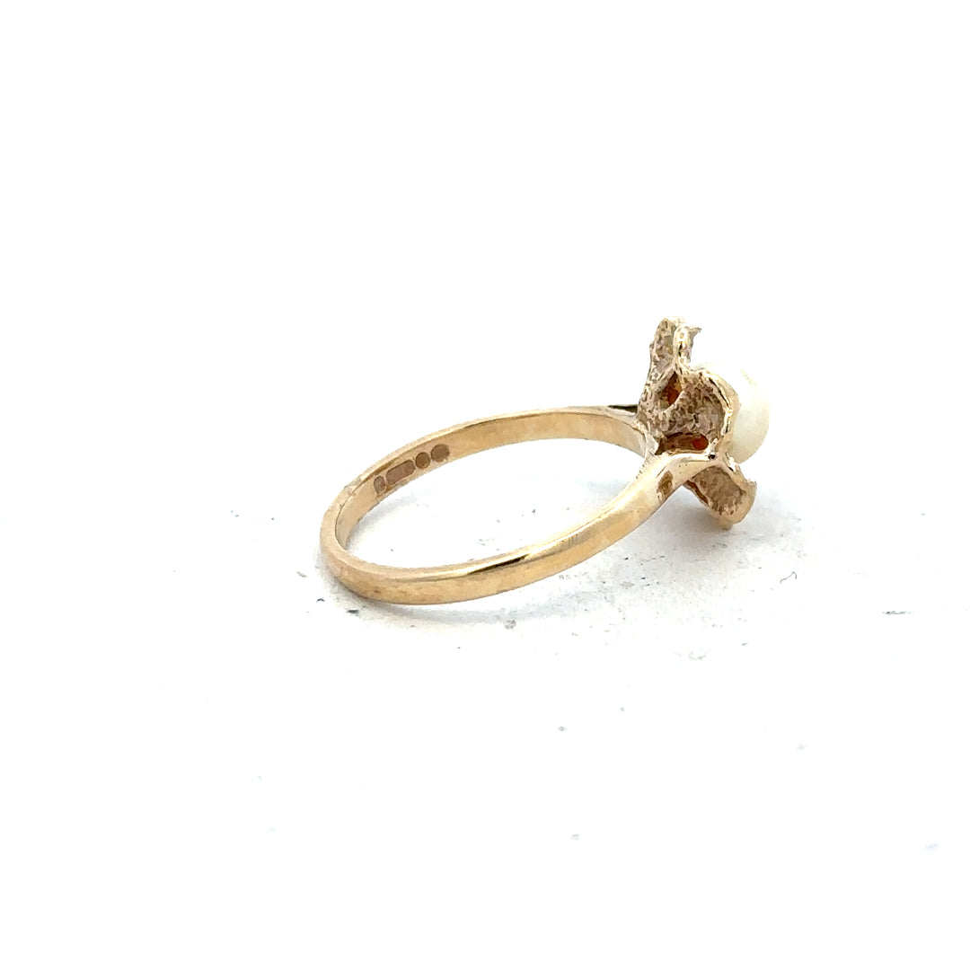 9ct yellow gold ring in size L with a smooth band, unbranded, displayed on a neutral background.
