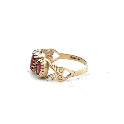 9ct yellow gold ring in size L with a smooth polished finish, unbranded jewelry shown on a plain background.