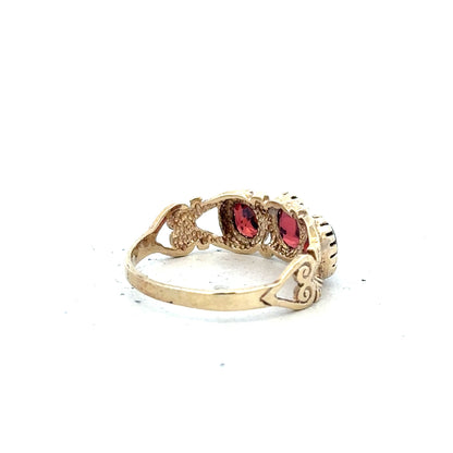 9ct yellow gold ring in size L with a smooth band, unbranded, displayed on a plain background.