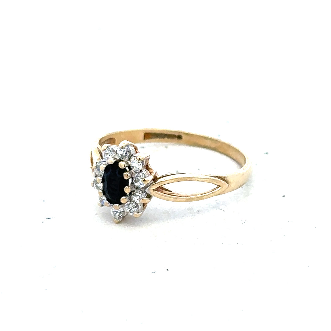 9ct yellow gold ring in size L with a smooth polished finish, unbranded, displayed against a plain background.