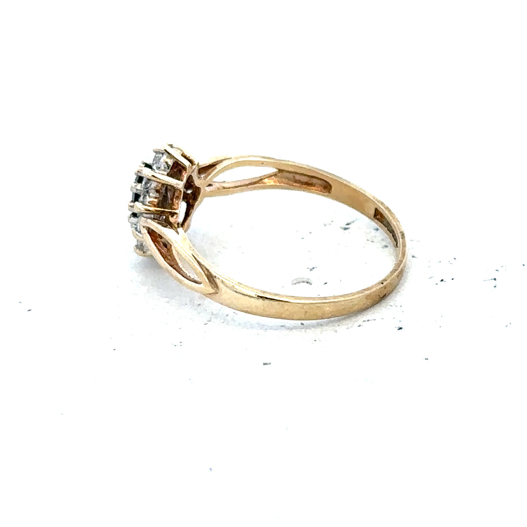 9ct yellow gold ring in size L, unbranded, featuring a smooth polished finish and classic design.