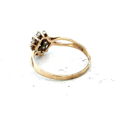 9ct yellow gold ring in size L with a smooth band, unbranded, displayed on a neutral background.