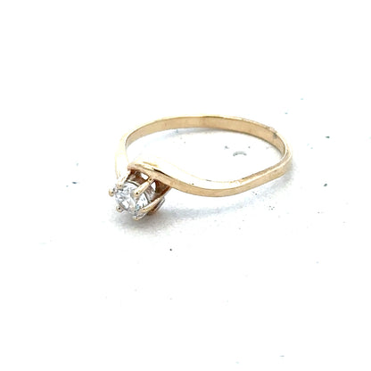 9ct yellow gold ring in size L, unbranded, with a smooth polished band, shown on a plain background.