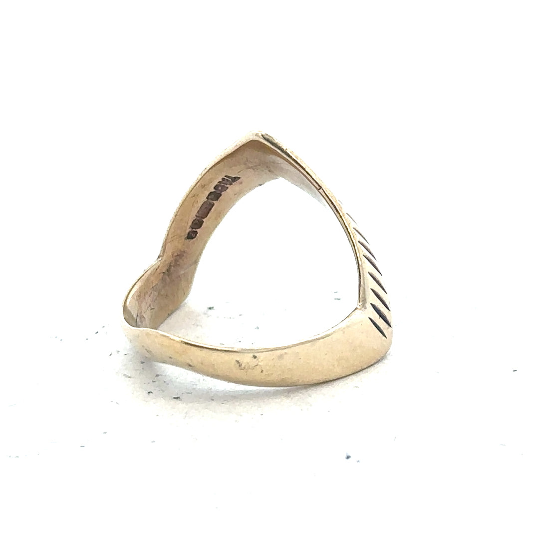 9ct yellow gold ring in size L1/2, featuring a smooth band and classic design, unbranded jewelry image.