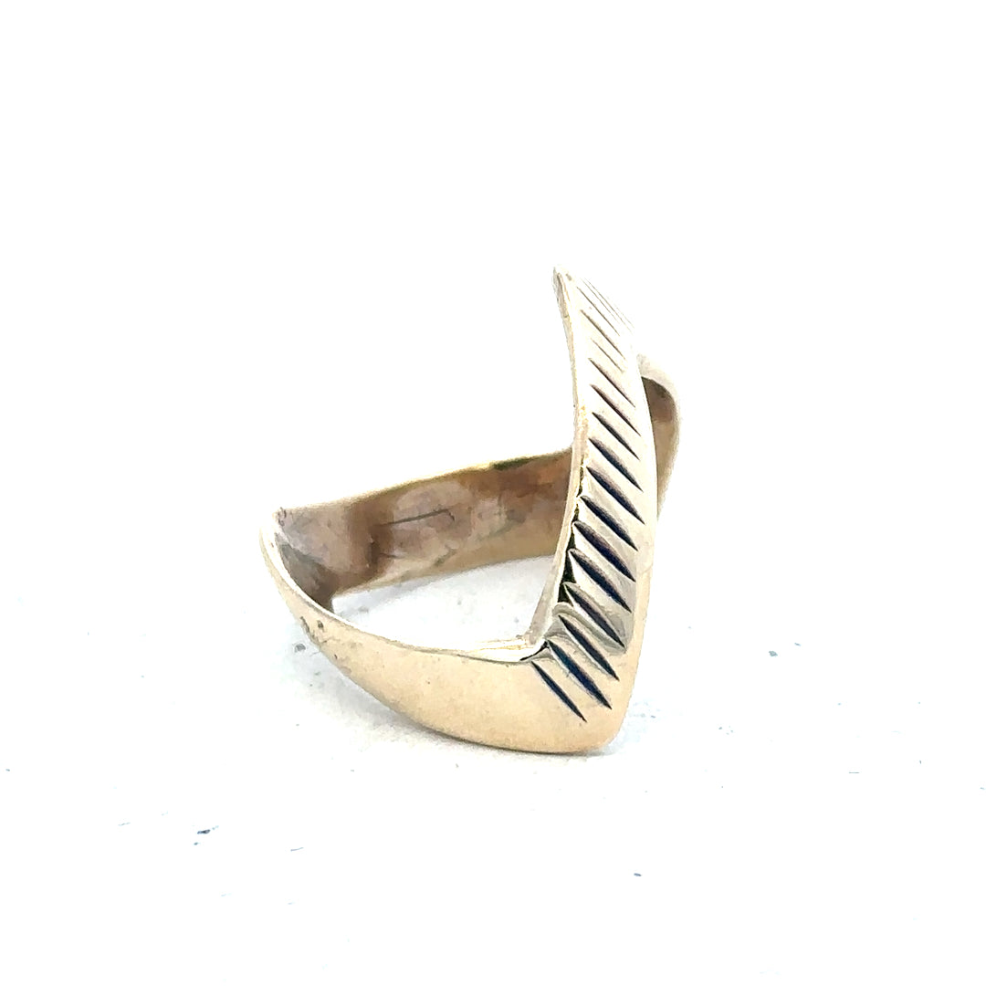 9ct yellow gold ring in size L 1/2, featuring a smooth band design, unbranded jewelry for elegant wear.