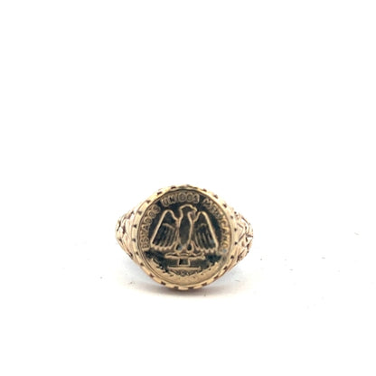 9ct yellow gold ring in size L1/2 with a simple band design, unbranded jewelry suitable for everyday wear.
