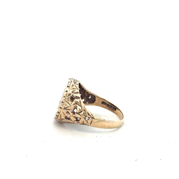 9ct yellow gold ring in size L1/2 with a smooth polished finish, unbranded, shown against a plain background.