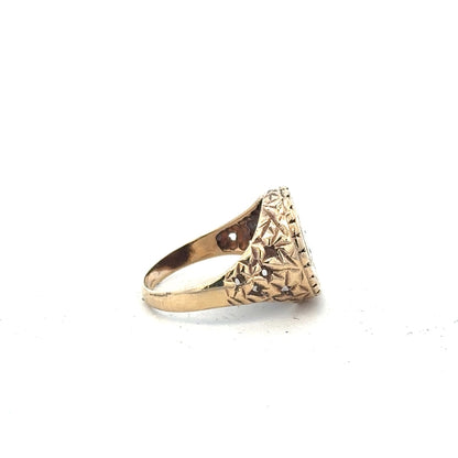 9ct yellow gold ring size L1/2 with a smooth polished finish, unbranded jewelry, shown on a plain background.