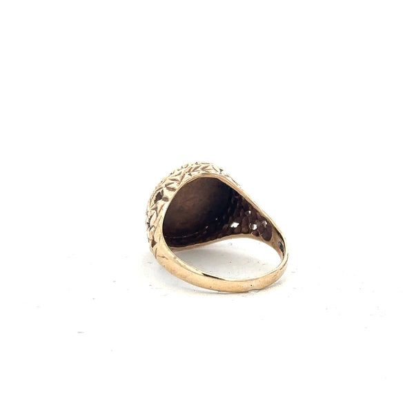 9ct yellow gold ring in size L1/2, featuring a smooth band and polished finish, unbranded jewelry accessory.