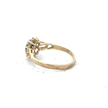 9ct yellow gold ring in size L 1/2 with a smooth band, unbranded, shown in a close-up image highlighting its polished finish.