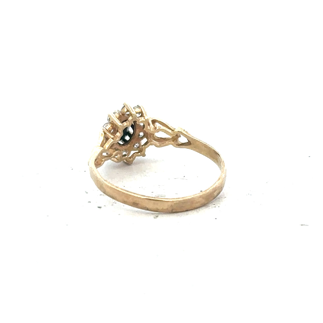 9ct yellow gold ring in size L1/2 with a smooth band, unbranded, shown from a front view against a plain background.