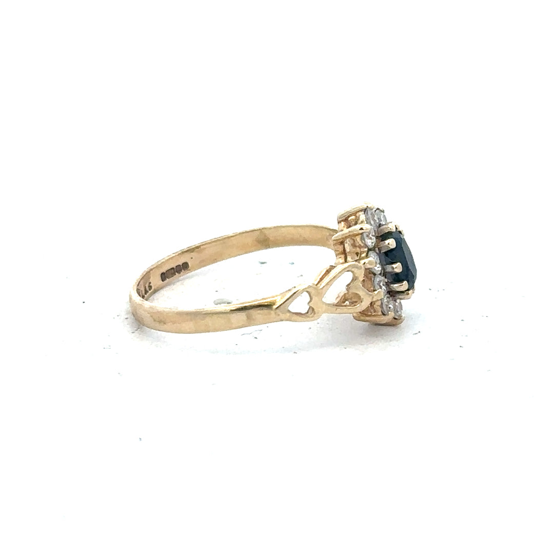 9ct yellow gold ring in size L1/2 displayed on a plain background, showcasing its simple and elegant design.