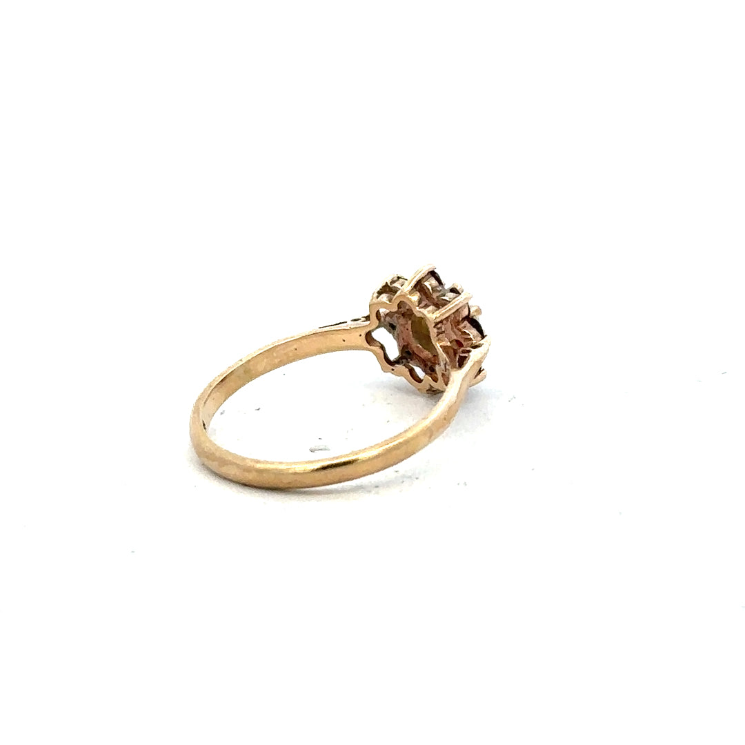 9ct yellow gold ring in size L1/2 with a smooth band, unbranded jewelry piece displayed on a plain background.