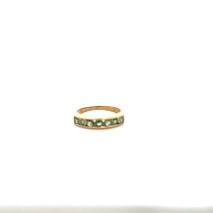 9ct yellow gold ring in size M, unbranded, with a smooth band and polished finish, displayed against a neutral background.
