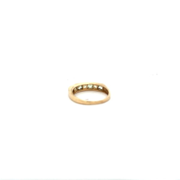 9ct yellow gold ring in size M, unbranded, showcasing a smooth, polished band with a classic design.