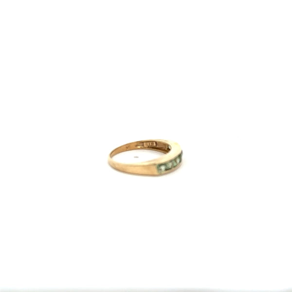 9ct yellow gold ring in size M with a smooth band, unbranded, displayed on a neutral background.