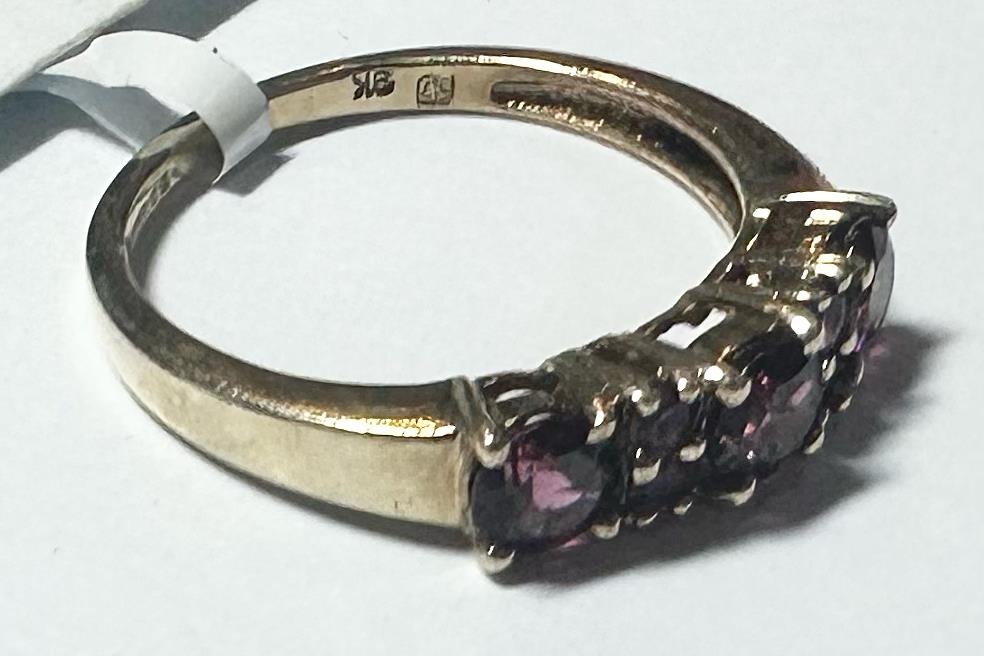 Yellow gold ring in size M with a smooth band, unbranded 9ct yellow gold jewelry for women.
