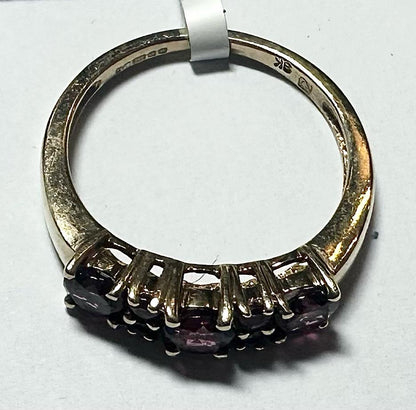 9ct yellow gold ring in size M with a simple, smooth band, unbranded jewelry for elegant everyday wear.