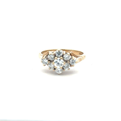 9ct yellow gold ring in size M with a smooth band, unbranded jewelry piece displayed on a neutral background