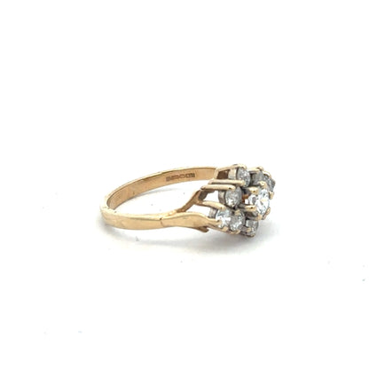 9ct yellow gold ring in size M with a simple band design, unbranded, shown on a plain background.