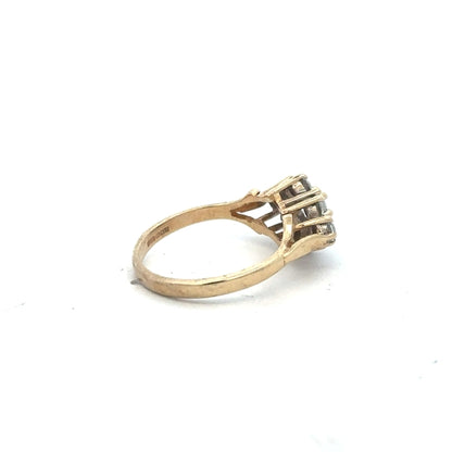 9ct yellow gold ring in size M with a smooth band, unbranded, shown in a close-up image highlighting its polished finish.